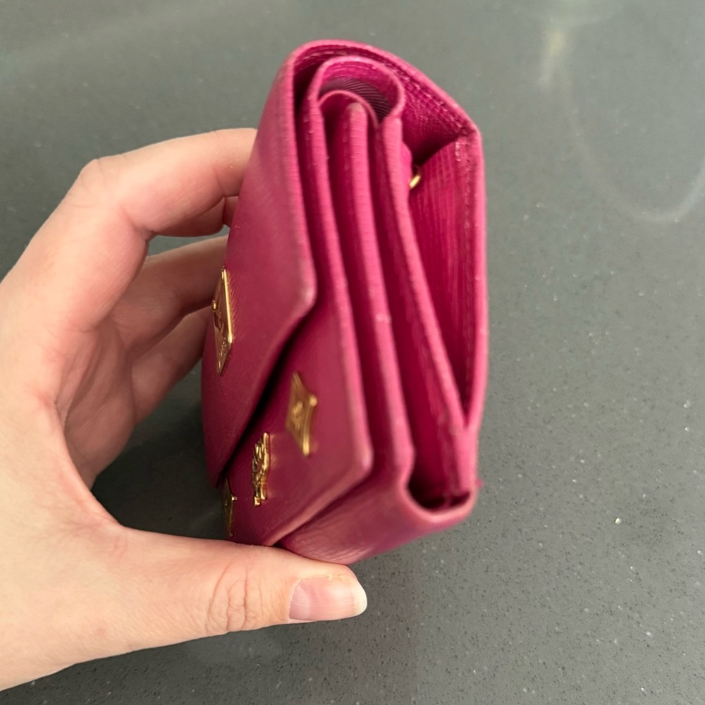 MCM Hot Pink Leather Wallet with Charm. EUC - Picture 2 of 11
